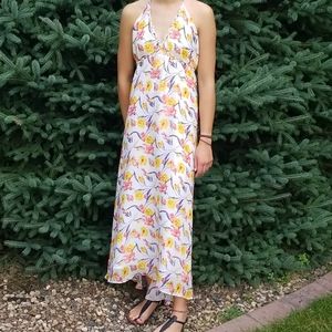 Yumi Kim Hi Low Tulip Sasha Silk Maxi Halter Dress XS